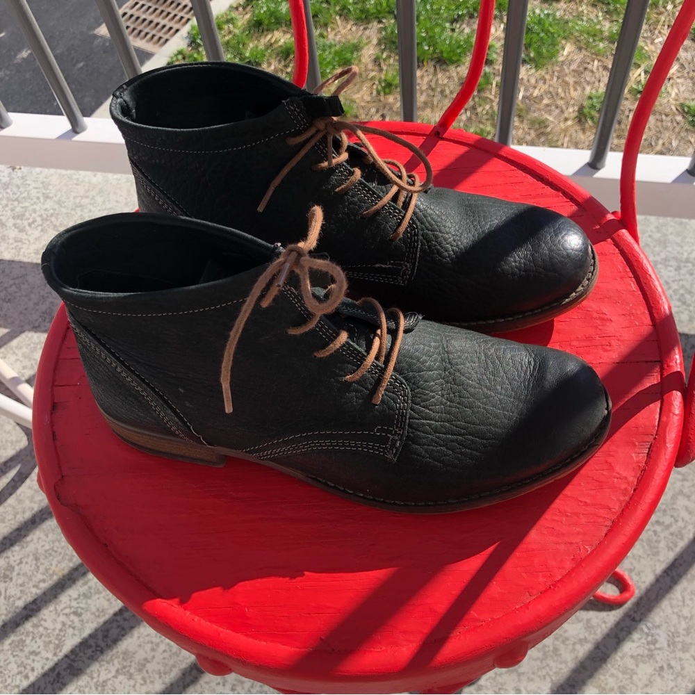 Josef Seibel Dark Gray Black Sienna 03 Ankle Lace-up Boots size 38 (US 7-7.5)
